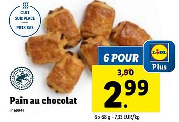 Promotions Pain au chocolat - Produit maison - Lidl - Valide de 03/01/2024 à 09/01/2024 chez Lidl