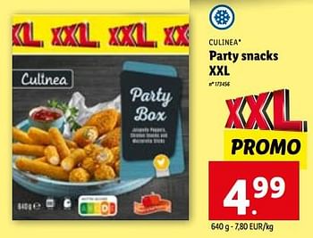 Promotions Party snacks xxl - Culinea - Valide de 03/01/2024 à 09/01/2024 chez Lidl