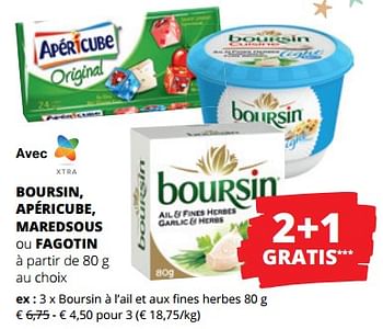 Promoties Boursin à l’ail et aux fines herbes - Boursin - Geldig van 14/12/2023 tot 03/01/2024 bij Spar (Colruytgroup)