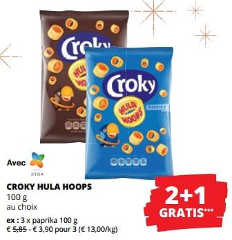 Promoties Croky hula hoops paprika - Croky - Geldig van 14/12/2023 tot 03/01/2024 bij Spar (Colruytgroup)
