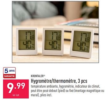 Promotions Krontaler hygromètre-thermomètre - Krontaler - Valide de 06/01/2024 à 06/01/2024 chez Aldi