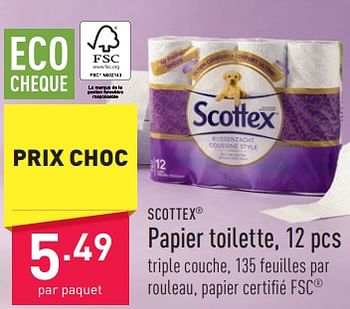 Promotions Papier toilette - Scottex - Valide de 05/01/2024 à 06/01/2024 chez Aldi
