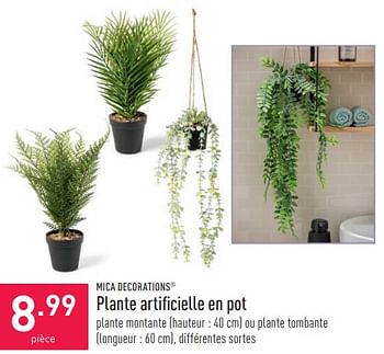 Promotions Plante artificielle en pot - Mica Decorations - Valide de 03/01/2024 à 06/01/2024 chez Aldi