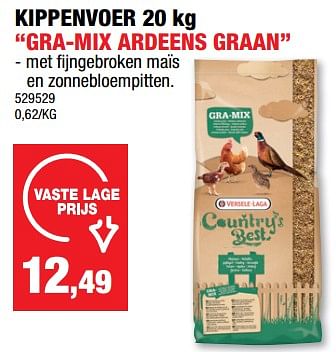 Promotions Kippenvoer gra-mix ardeens graan - Versele-Laga - Valide de 27/12/2023 à 07/01/2024 chez Hubo