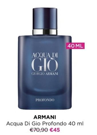 Promoties Armani acqua di gio profondo - Armani - Geldig van 03/01/2024 tot 31/01/2024 bij ICI PARIS XL