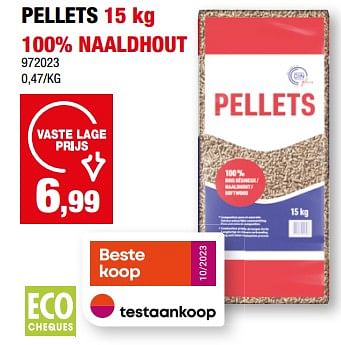 Promoties Pellets 100% naaldhout - Huismerk - Hubo  - Geldig van 27/12/2023 tot 07/01/2024 bij Hubo