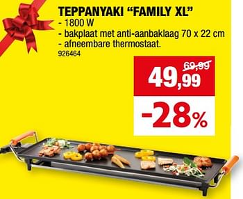 Promoties Domo elektro teppanyaki family xl - Domo elektro - Geldig van 27/12/2023 tot 07/01/2024 bij Hubo
