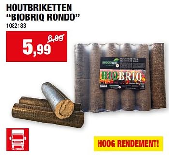 Promoties Houtbriketten biobriq rondo - Huismerk - Hubo  - Geldig van 27/12/2023 tot 07/01/2024 bij Hubo