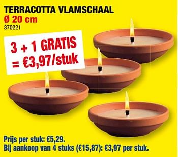 Promoties Terracotta vlamschaal - Huismerk - Hubo  - Geldig van 27/12/2023 tot 07/01/2024 bij Hubo