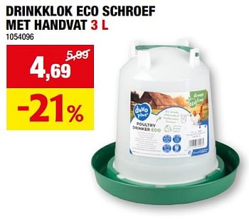 Promoties Drinkklok eco schroef met handvat - Duvo - Geldig van 27/12/2023 tot 07/01/2024 bij Hubo