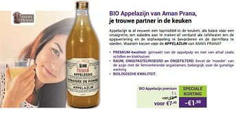 Promoties Bio appelazijn premium - Amanprana - Geldig van 01/01/2024 tot 31/01/2024 bij Mannavita
