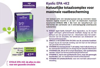 Promoties Kyolic epa+k2 - Mannavital - Geldig van 01/01/2024 tot 31/01/2024 bij Mannavita