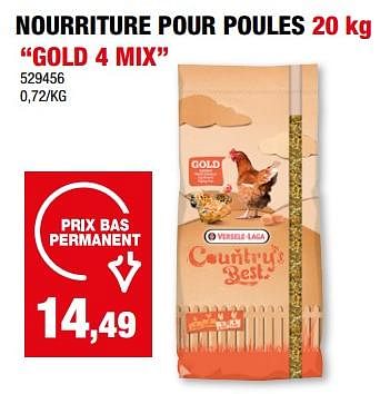 Promotions Nourriture pour poules gold 4 mix - Versele-Laga - Valide de 27/12/2023 à 07/01/2024 chez Hubo