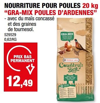 Promotions Nourriture pour poules gra-mix poules d’ardennes - Versele-Laga - Valide de 27/12/2023 à 07/01/2024 chez Hubo