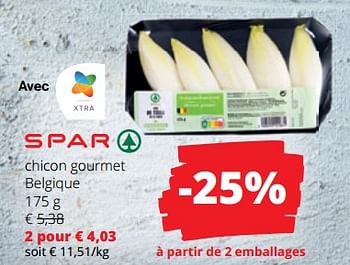 Promotions Chicon gourmet - Spar - Valide de 14/12/2023 à 03/01/2024 chez Spar (Colruytgroup)