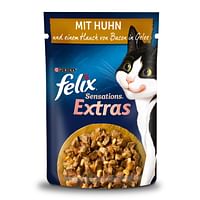 Felix Sensations Extras gelei 26 x 85 g met kip en een vleugje bacon-Felix