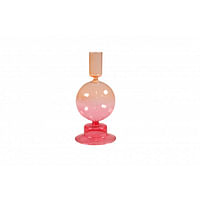 AVA selection Kandelaar Sphere Glas Perzik/Roze H 16,8cm Transparant Ø 9cm Andere-Huismerk - Ava