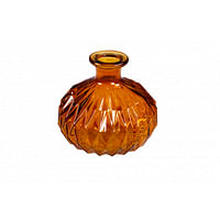 AVA selection Vaas Glas H 12,5cm Oranje Ø 13,8cm Transparant Geruit Reliëf Oranje-Huismerk - Ava