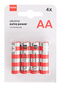 HEMA AA Alkaline Extra Power Batterijen - 4 Stuks-Huismerk - Hema