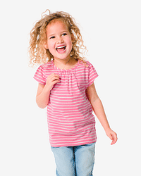 HEMA Kinder T-shirt Met Strepen Roze (roze)-Huismerk - Hema