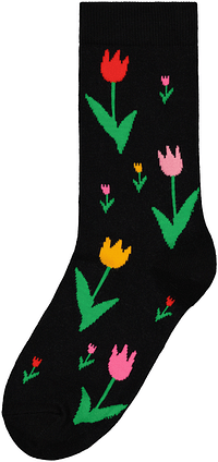 HEMA Sokken Met Katoen Happy Day Zwart (zwart)-Huismerk - Hema