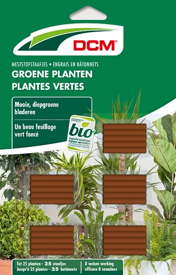 Promotions DCM meststofstaafjes groene Planten 25stuks - DCM - Valide de 02/08/2023 à 14/09/2023 chez Brico
