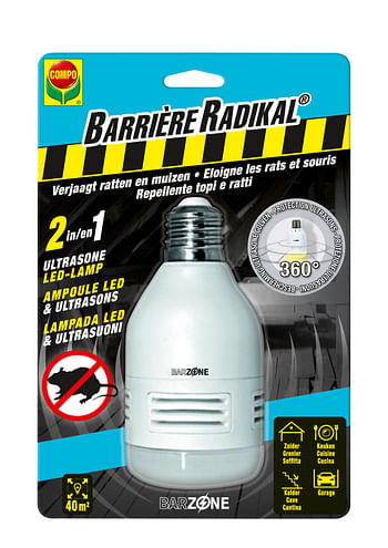 Promoties Compo Barrière Radikal ultrasone Led lamp 2in1 1 stuk - Compo - Geldig van 03/08/2023 tot 14/09/2023 bij Brico