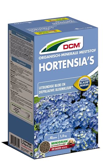 Promoties DCM meststof Hortensia's 1,5kg - DCM - Geldig van 06/08/2023 tot 14/09/2023 bij Brico