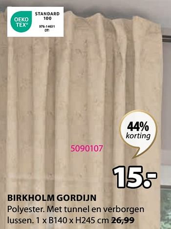 Promoties Birkholm gordijn - Huismerk - Jysk - Geldig van 27/12/2023 tot 31/01/2024 bij Jysk