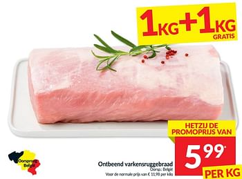 Promoties Ontbeend varkensruggebraad - Huismerk - Intermarche - Geldig van 02/01/2024 tot 07/01/2024 bij Intermarche