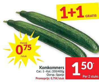 Promoties Komkommers - Huismerk - Intermarche - Geldig van 02/01/2024 tot 07/01/2024 bij Intermarche