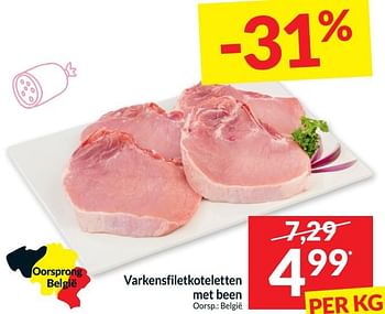 Promoties Varkensfiletkoteletten met been - Huismerk - Intermarche - Geldig van 02/01/2024 tot 07/01/2024 bij Intermarche