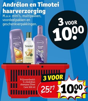 Promoties Andrélon shampoo zilver care - Andrelon - Geldig van 02/01/2024 tot 14/01/2024 bij Kruidvat