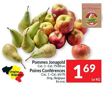 Promotions Pommes jonagold ou poires conférences - Produit maison - Intermarche - Valide de 02/01/2024 à 07/01/2024 chez Intermarche