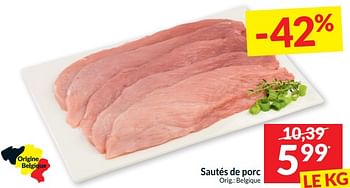 Promotions Sautés de porc - Produit maison - Intermarche - Valide de 02/01/2024 à 07/01/2024 chez Intermarche