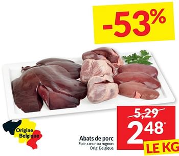 Promotions Abats de porc - Produit maison - Intermarche - Valide de 02/01/2024 à 07/01/2024 chez Intermarche