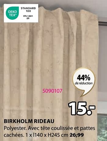 Promotions Birkholm rideau - Produit Maison - Jysk - Valide de 27/12/2023 à 31/01/2024 chez Jysk