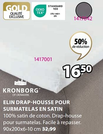 Promotions Elin drap-housse pour surmatelas en satin - Kronborg - Valide de 27/12/2023 à 31/01/2024 chez Jysk