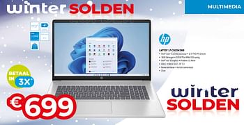 Promoties Hp laptop 17-cn2043nb - HP - Geldig van 03/01/2024 tot 31/01/2024 bij Auva