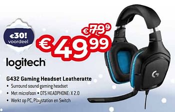 Promoties Logitech g432 gaming headset leatheratte - Logitech - Geldig van 03/01/2024 tot 31/01/2024 bij Auva