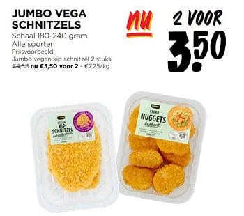 Promoties Jumbo vegan kip schnitzel - Huismerk - Jumbo - Geldig van 03/01/2024 tot 09/01/2024 bij Jumbo