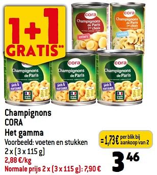 Promoties Champignons cora - Huismerk - Match - Geldig van 03/01/2024 tot 09/01/2024 bij Match