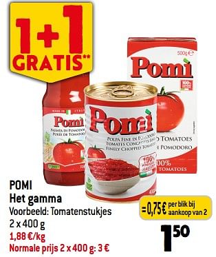 Promoties Pomi tomatenstukjes - Pomi - Geldig van 03/01/2024 tot 09/01/2024 bij Match
