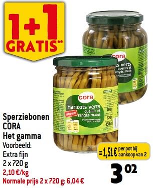 Promoties Sperziebonen cora - Huismerk - Match - Geldig van 03/01/2024 tot 09/01/2024 bij Match