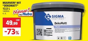 Promotions Muurverf wit dekomatt - Sigma - Valide de 03/01/2024 à 14/01/2024 chez Hubo