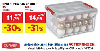 Promotions Opbergbox xmas box - Curver - Valide de 03/01/2024 à 14/01/2024 chez Hubo