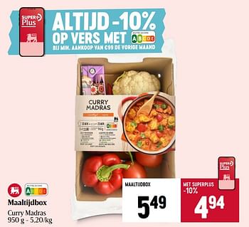 Promoties Maaltijdbox curry madras - Huismerk - Delhaize - Geldig van 04/01/2024 tot 10/01/2024 bij Delhaize