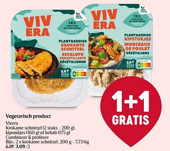 Promoties Vegetarisch product vivera krokante schnitzel - Vivera - Geldig van 04/01/2024 tot 10/01/2024 bij Delhaize