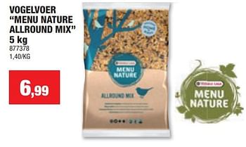 Promoties Vogelvoer menu nature allround mix - Versele-Laga - Geldig van 03/01/2024 tot 14/01/2024 bij Hubo