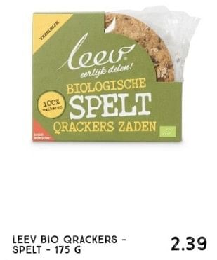 Promoties Leev bio qrackers - spelt - leev - Geldig van 01/01/2024 tot 27/01/2024 bij Xenos